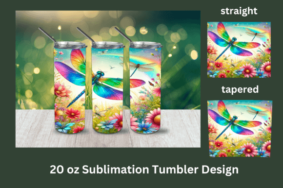Download Rainbow Dragonfly 20 Ounce Slim Tumbler - Slim Collection