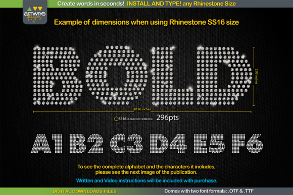 Download RS04 Modern DIY RHINESTONE TTF Template - Diy Collection